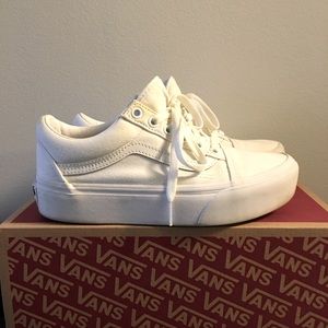 White Old Skool Platform Vans